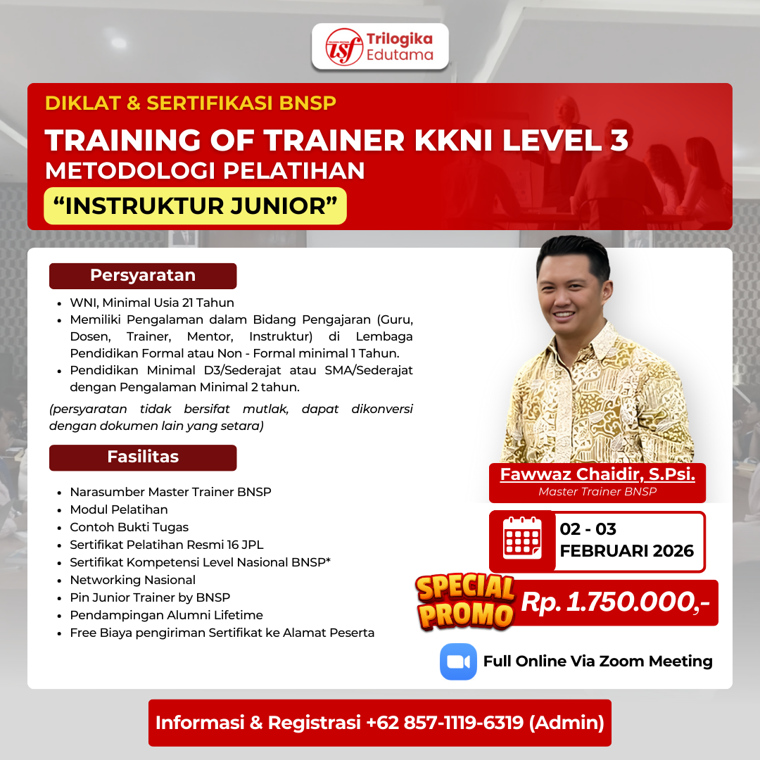 DIKLAT & SERTIFIKASI TOT METODOLOGI LEVEL 3 - ASISTEN INSTRUKTUR FULL ONLINE